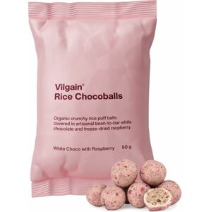 Vilgain Rice Chocoballs BIO Biela čokoláda s malinou 50 g